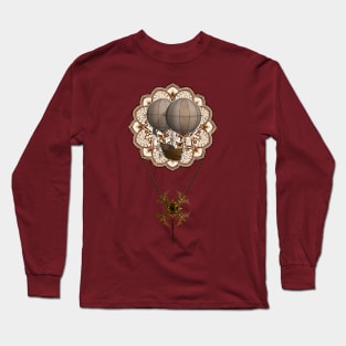 STEAMPUNK Vintage Time Travel Airship Mandala 1 Long Sleeve T-Shirt